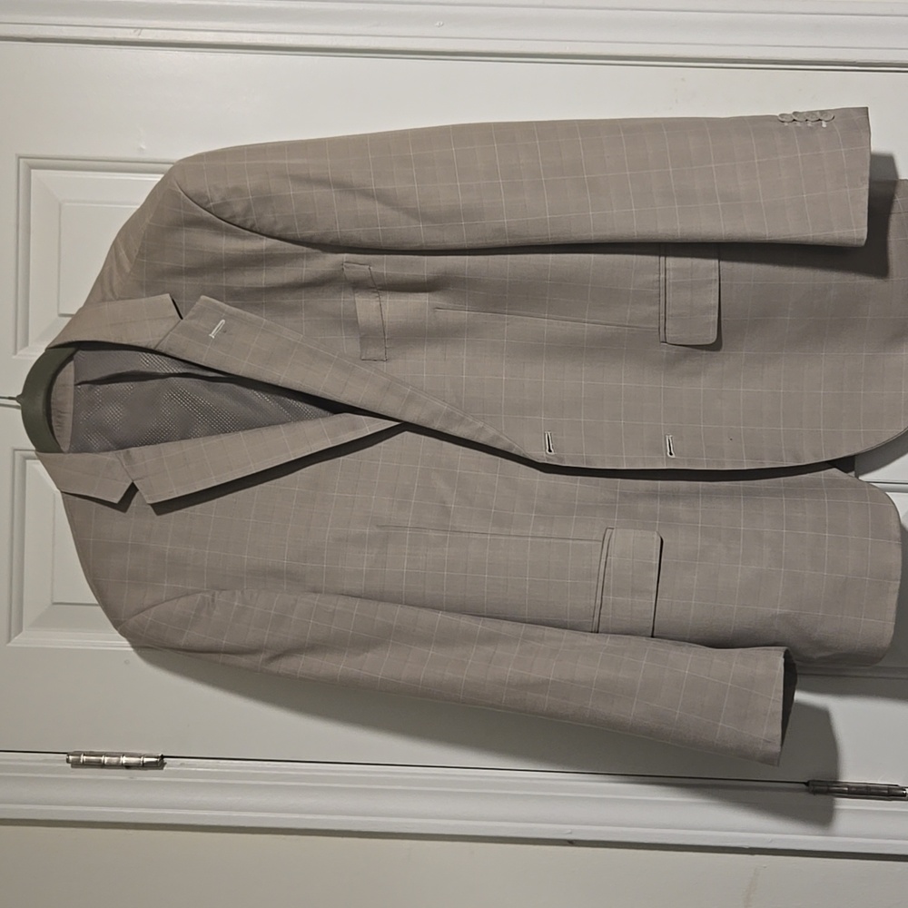 Men's Gray Checkered Suit